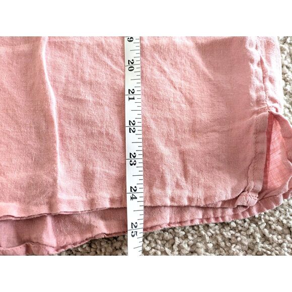 VTG Flax by Jeanne Engelhart Linen Top Baby Pink Short Sleeve Shirt Sz M - Picture 4 of 6